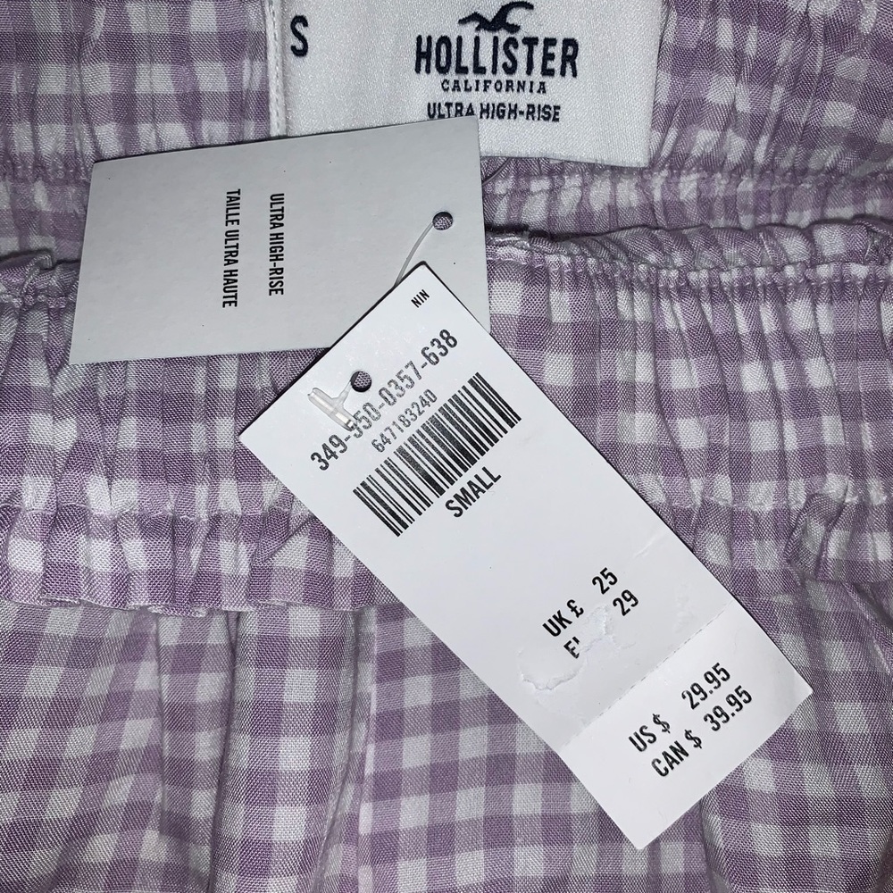 Hollister Purple Gingham High Waist Shorts - Picture 2 of 4